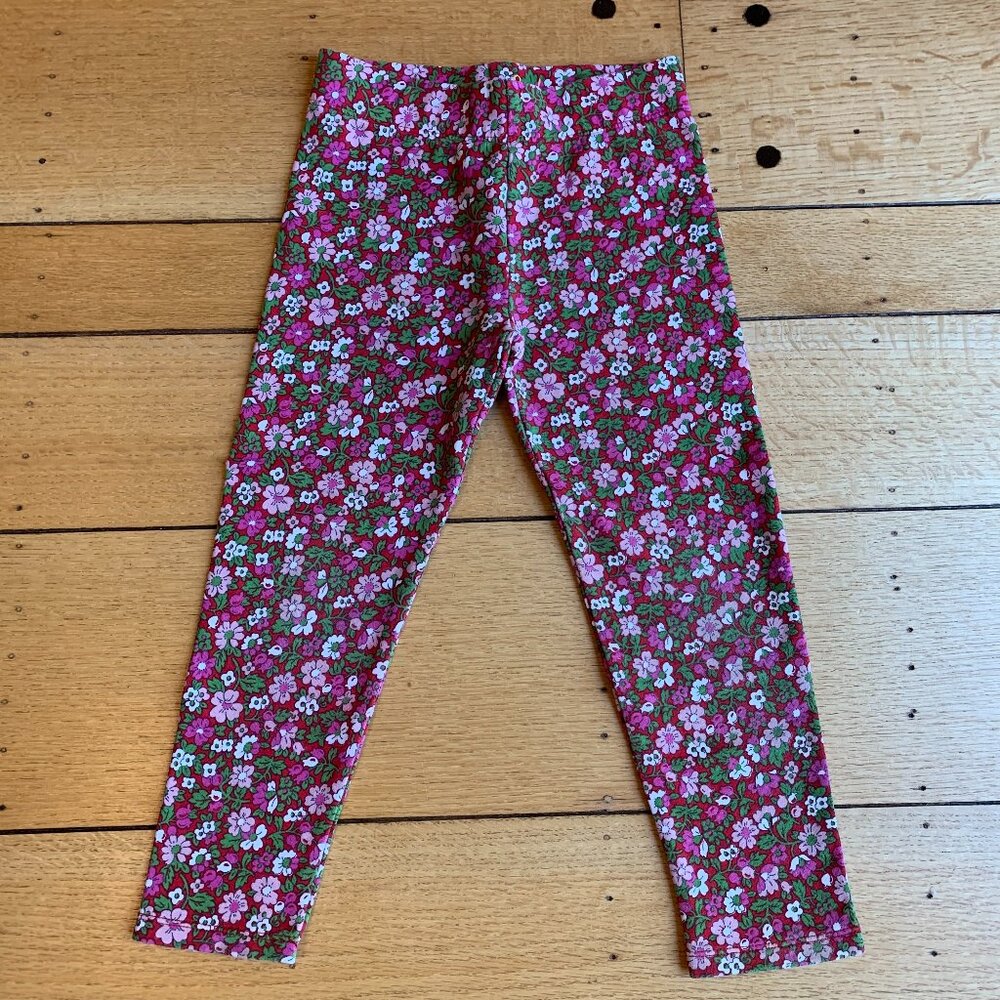 Mini Boden 4-5Y Red Ditsy Cozy Leggings